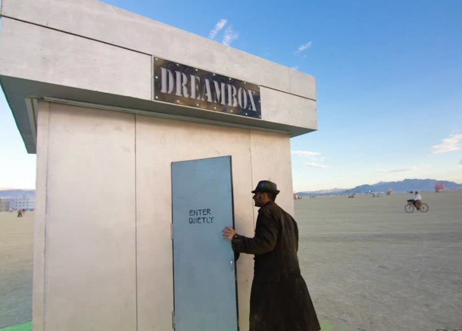 A visitor entering the Dreambox