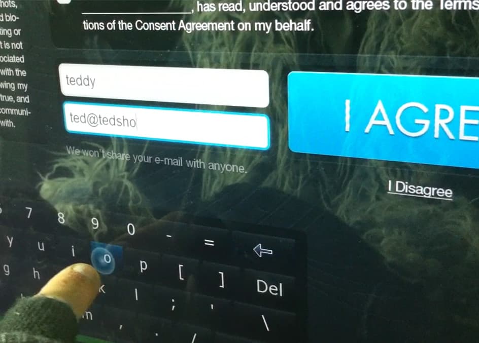 The Dreambox touch screen